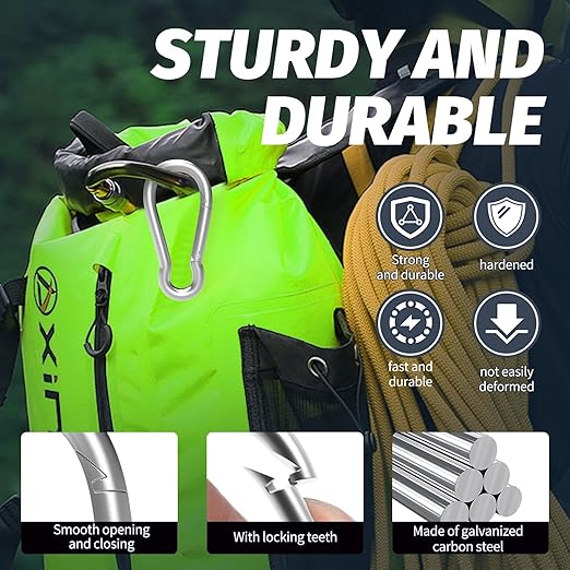 Carabiner, Heavy Duty Galvanized Steel Spring Snap Hook Carabiner Clips with 1350LBS Holding Capacity, Ideal for Outdoor, Hammock, Swing and Travel (M14 5.5Inch, 2PCS)