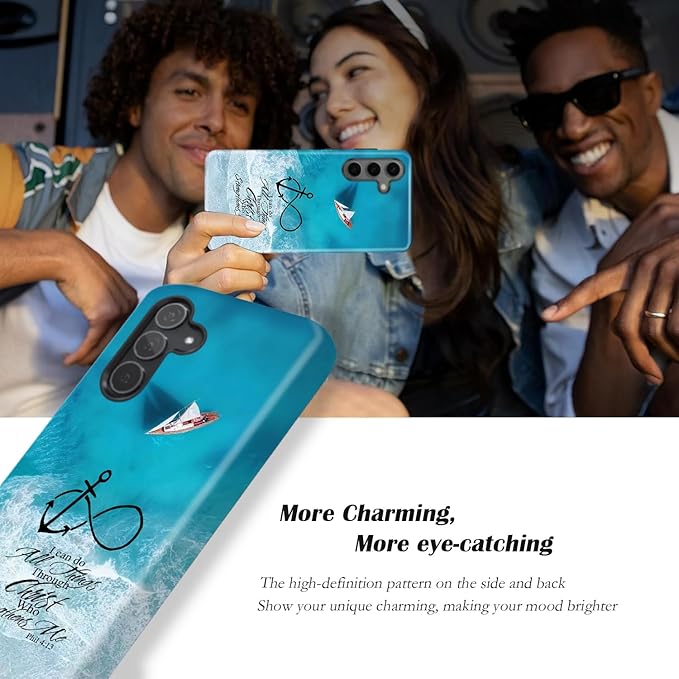 Compatible for Samsung Galaxy A57 5G Case, Dual Layer Heavy Duty 2 in 1 Shockproof Protective Phone Case,Anchor Christian