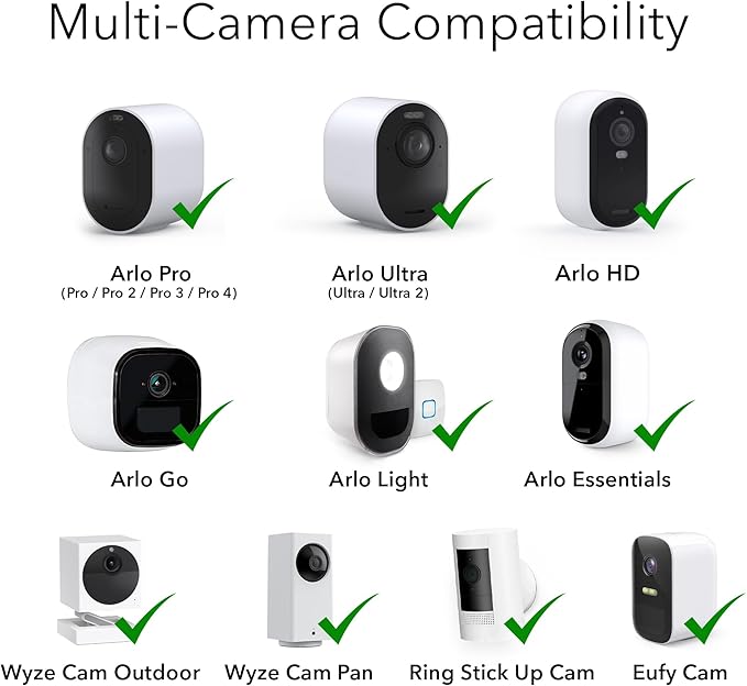 Wasserstein Adjustable Metal Wall Mount for Arlo Essential 1st/2nd/3rd Gen/Go 2/Arlo Pro/3/4/Pro 5S 2K/Pro (6th Gen)/Ultra/Ultra 2/Ultra (3rd Gen) & Ring Stick Up Cam (Battery/Plug-In) (3-Pack, Black)