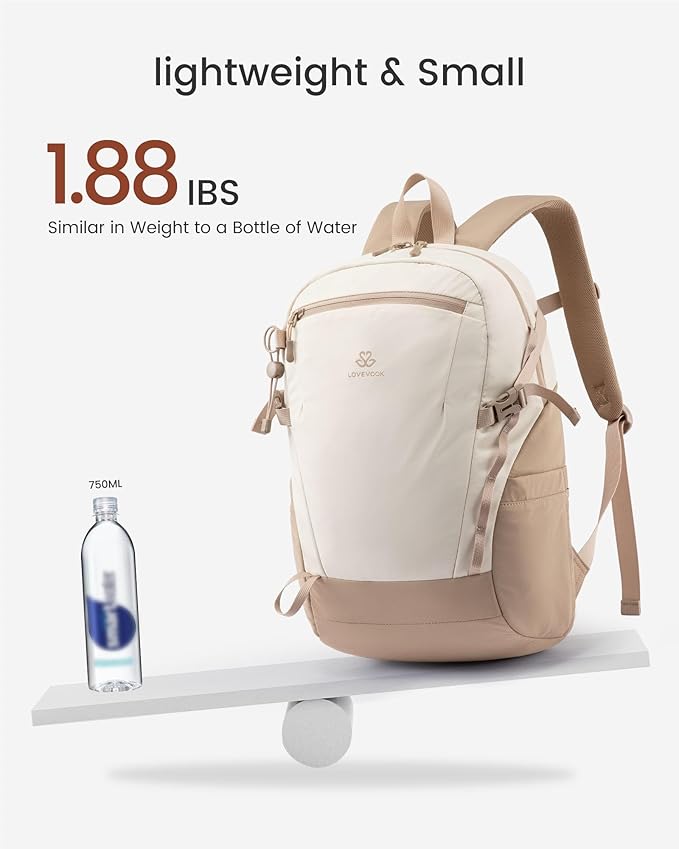 LOVEVOOK Small Travel Backpack for Women, Water-Resistant Hiking backpack with chest strap, Lightweight Casual Daypack