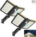 ropelux Solar Outdoor Lights, 6000LM Motion Sensor Outdoor Light Double Big Solar Panels, IP65 Waterproof and 5 Modes, 218LEDs High Brightness Wider Illuminated Area Flood Lights for Garden Street