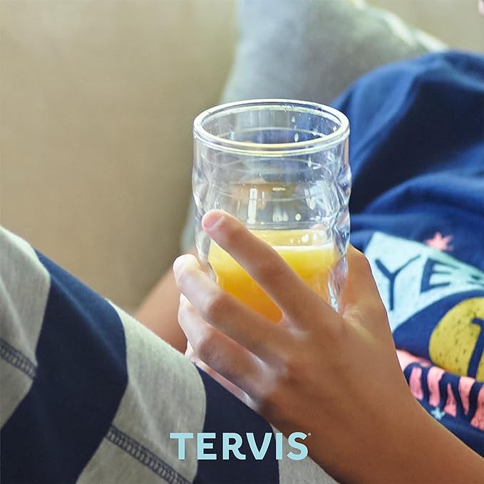 Tervis Clear & Colorful Lidded Made in USA Double Walled Insulated Tumbler Travel Cup Keeps Drinks Cold & Hot, 10oz Wavy, Lime Green Lid