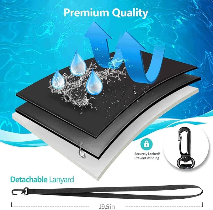 4 Pack 8.5“ Waterproof Cell Phone Pouch - Underwater Dry Bag Case Lanyard - Water Proof Clear Holder Protector for iPhone 16 15 14 Pro Max Plus Samsung Galaxy S25 S24 Ultra Note for Beach Swimming