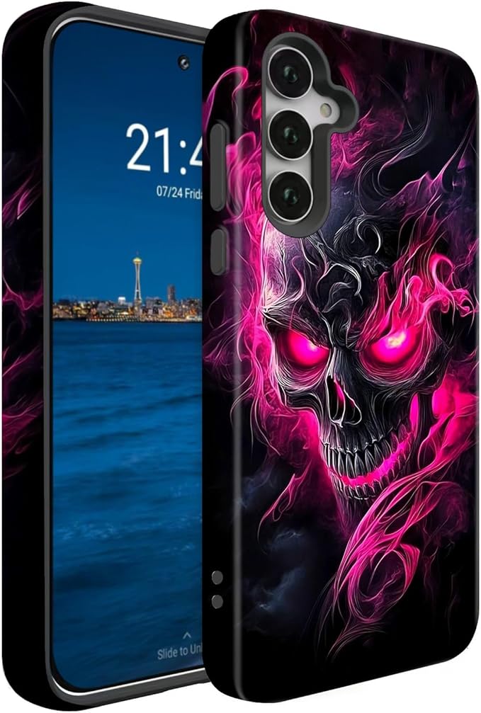 Compatible for Samsung Galaxy A37 5G Case, Dual Layer Heavy Duty 2 in 1 Shockproof Protective Phone Case,Skeleton