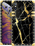 Compatible with iPhone Xs Max Case, Black Gold Marble Nature Luxury Golden Decoration for Girl Women Soft TPU Shockproof Protective Hard PC Back for iPhone Xs Max
