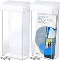 Remerry Acrylic Outdoor Brochure Holder 4 x 9 Inch Waterproof Wall Mount Literature Box with White Lid Clear Pamphlet Holder for Pamphlet Map Menu Display(10 Pieces)