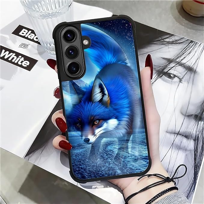 for Samsung Galaxy S26 Plus Case,Graphic Design for Girl Boy Soft Silicone Hard Acrylic Shock Protection Designed for Samsung Galaxy S26 Plus Snowy Mountain Fox Lake Pattern