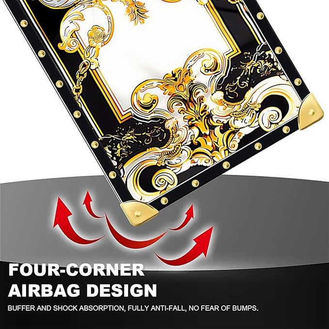 for iPhone 17 Case Luxury Golden Decoration for Girl Women Soft TPU Shockproof Protective Hard PC Back for iPhone 17 Crazy Pattern Gold Grain Flowers