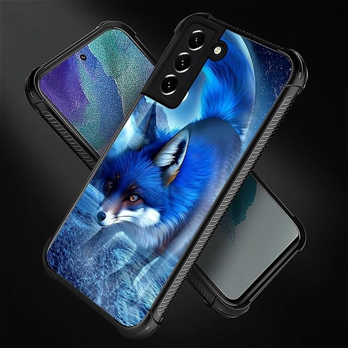 for Samsung Galaxy S22 Plus Case, Snowy Mountain Fox Lake Pattern Graphic Design Girl Boy Soft Silicone Hard Acrylic Shock Protection for Samsung Galaxy S22 Plus
