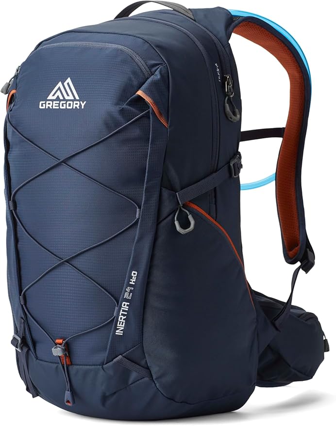 Gregory Inertia 24L H2O Unisex Day Hiking Backpack with included Water Reservoir/Bladder, One Size Fits All, Indigo Blue