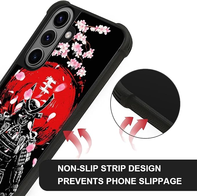for Samsung Galaxy S26 Case,Graphic Design for Girl Boy Soft Silicone Hard Acrylic Shock Protection Designed for Samsung Galaxy S26 Sakura Japanese Samurai Pattern