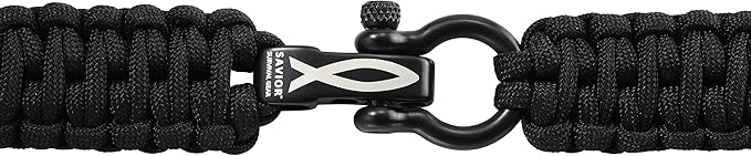 Savior Survival Gear Paracord Watch Band Compatible with Apple Watch 38mm, 40mm Apple Watch, and 41mm Apple Watch - Paracord Watch Band with Stainless Steel Adjustable Shackle (Black, Large)