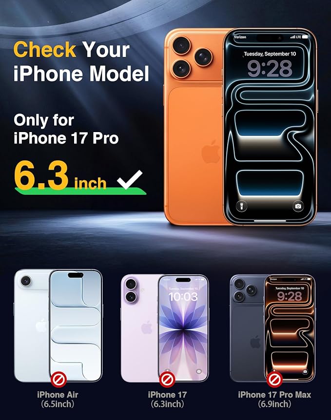 Lanhiem Magnetic for iPhone 17 Pro Case Waterproof, Built in Screen Protector & Camera Protection, [Compatible with MagSafe] Full Body Dustproof Heavy Duty Rugged Phone Case 6.3'' (Blue)