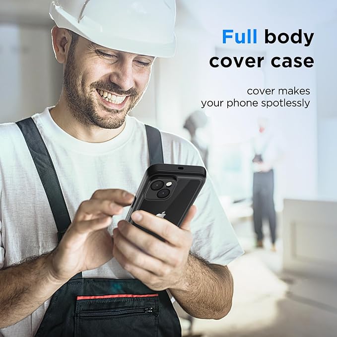 Lanenas for iPhone 14 Plus Case - Waterproof Case with Built-in Screen Protector, Full Body Heavy Duty Phone Case Dustproof Shockproof Case Cover for iPhone 14 Plus 6.7inch Black