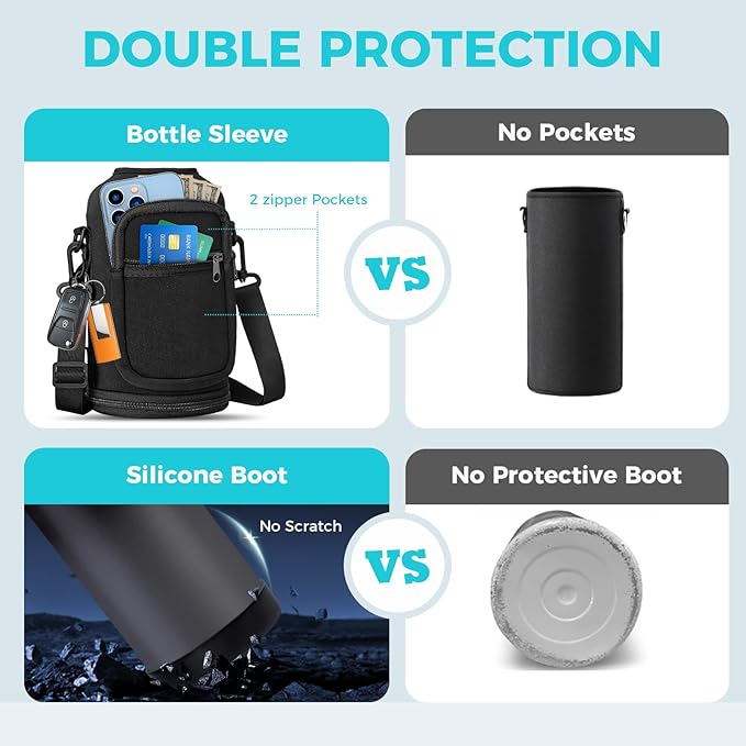 64OZ Stainless Steel Water Bottles - Half Gallon Water Bottle with Straw Lids, Reusable Vacuum Insulated Water Jug w/Carrier Bag, Leak Proof Metal Waterbottle for Sports Gym Workout Travel Hiking