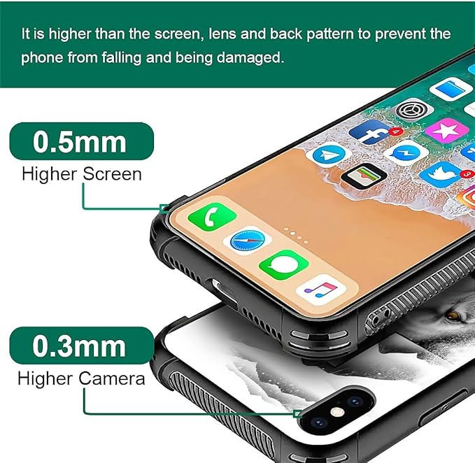 for iPhone X/Xs Case, Lion Cross Jesus Christ Dove Pattern Made of Soft Silicone Hard Acrylic Shock Protection for iPhone X/Xs