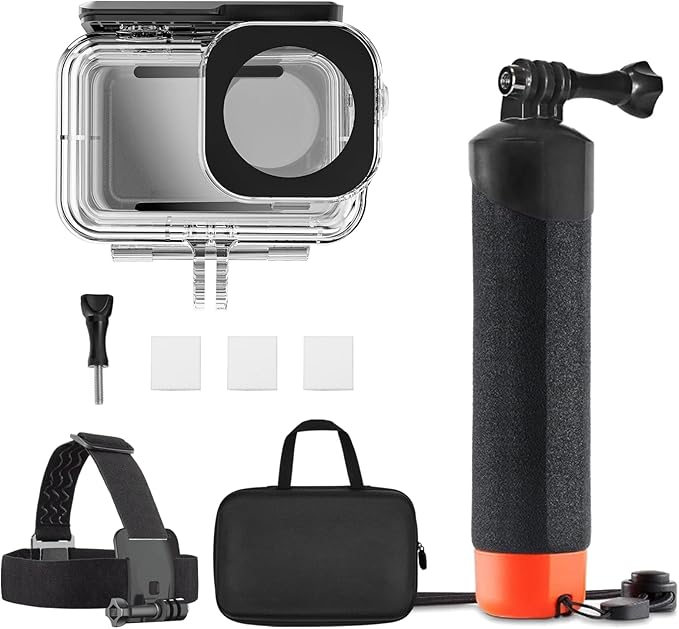 Waterproof Case for DJI Action 5 Pro/Action 4/3, Protective Diving Housing, Floating Handle, Head Strap, Storage Carrying Case for DJI Osmo Action Diving Accessories