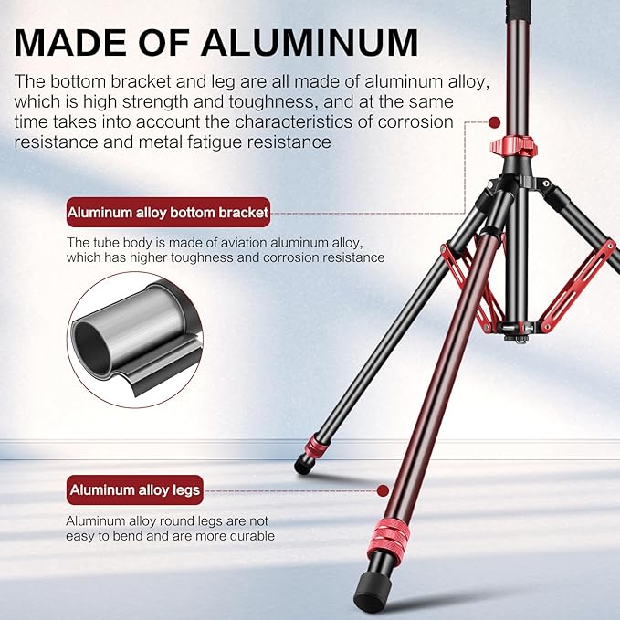 FreeSea Light Stand Aluminum, Adjustable Tripod Stand for Photography, 260cm/102inch Studio Sturdy Tripod for Speedlite Flash Softbox Strobe Light Camera with Carrying Bag
