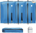Reusable Vacuum Bags for Travel With Pump,Professional Waterproof IPX8 Zipper Vacuum Compression Bag for Suitcases Backpack,Space Saver Bags Packing Organizers for Clothing Packing(3 Pack,Blue)
