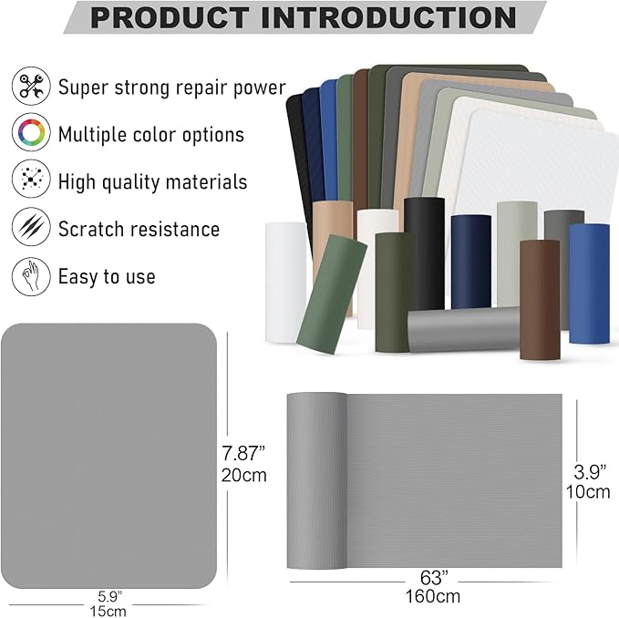 OAZ 8 Pieces 7.87 x 5.9 inch Nylon Repair Patches Nylon Fabric Patch Self-Adhesive Fabric Repair Tape Waterproof Lightweight Outdoor Gear Patch Kit for Down Jacket Clothing Tent Bag (Navy Blue)