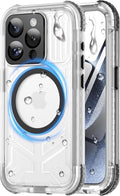 for iPhone 15 Pro Waterproof Case with Magsafe, Built-in [Camera & Screen Protector] [Lanyard], IP68 Water Proof Full Body Dustproof Heavy Duty Frosted Protective Phone Cover, 6.1" Black