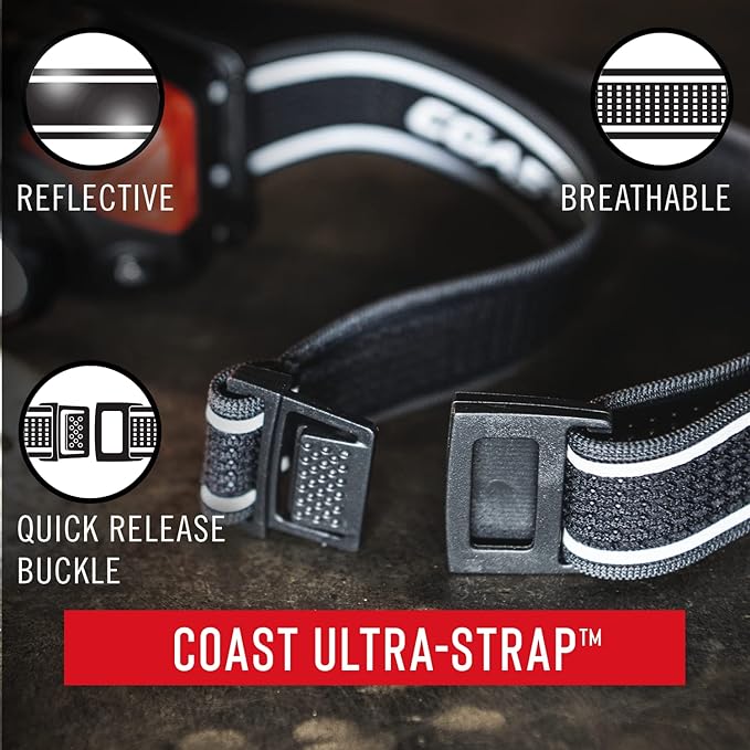 COAST FL75R Rechargeable 530 Lumen Dual Color Focusing LED Headlamp, Green