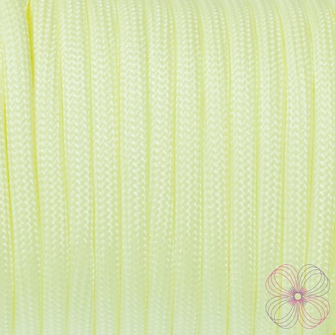 Craft County Glow in The Dark Zesty 21 Strand Luminous 550 Paracord – for DIY Bracelets, Lanyards, and Jewelry (Yellow, 25 Feet)