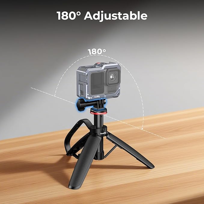 SMALLRIG Portable Action Camera Tripod in Carabiner Shape, 6.5-13.6in Extendable Selfie Stick, Mini Table Tripod for GoPro Hero 13/12/11, for DJI Osmo Action 5 pro/4/3, for Insta360 Ace Pro 2-5568