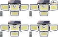 4500LM Solar Lights Outdoor, 4 Adjustable Heads Motion Sensor Lights, 3 Modes, 6500K, IP65 Waterproof Solar Security Wall Lights, Remote Control Flood Lights, Garden, Outside, Backyard, 4 Pack