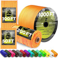 TECEUM Reflective Paracord Rope 1000 – 1000ft/200ft/100ft/50ft – 40+ Colors – Glow in The Dark – para Cord – Utility Rope for Survival, Hunting & Camping Gear – Nylon String, Camping Rope, Tent Cord