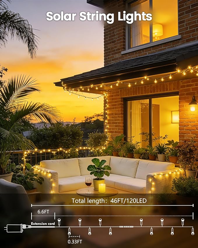 OZS 6 Pack 480LED Solar String Lights for Outside, Solar Christmas Lights Outdoor Waterproof with 8 Modes, Green Wire Solar Powered Tree Light for Patio Yard Garden Xmas Party Decorations (Warm White)