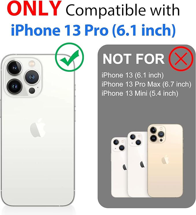SPORTLINK for iPhone 13 Pro Waterproof Case - Full Body Shockproof Dustproof Phone Screen Protector Rugged Waterproof Case for iPhone 13 Pro 6.1 Inches Black