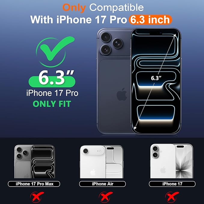 SPIDERCASE for iPhone 17 Pro Case Waterproof, Built-in Lens & Screen Protector, Full Heavy Duty Protection, 12FT Military Shockproof, Dustproof, Anti-Scratched Phone Case,Black/Clear