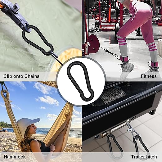 Large Carabiner Clip Hook, 4 inch 1 pc Black Heavy Duty Spring Snap Hook Key Chain, Carabiners Clips for Outdoor Camping, Swing Set, Hammock, Hiking Travel, Fishing, Quick Link Keychain