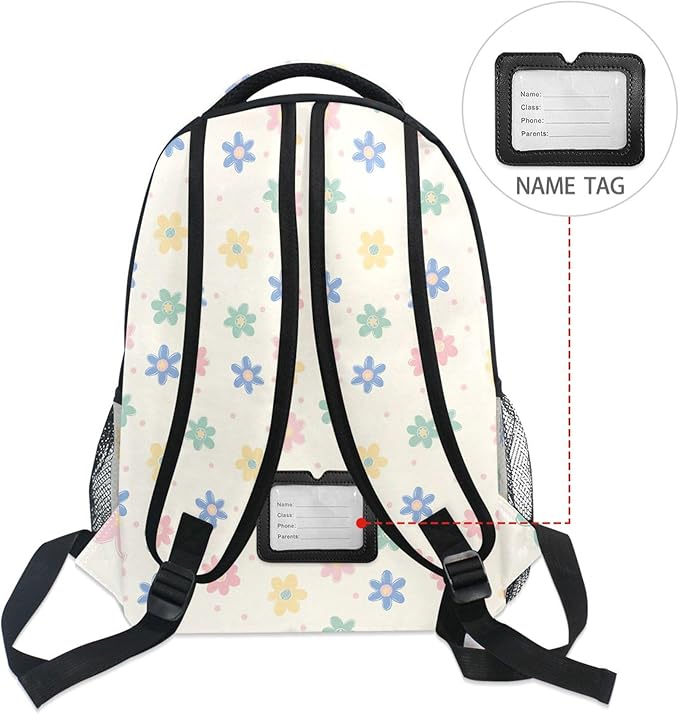 Wamika Daisy Flowers Kids Backpack Floral Orange Chamomile School Backpacks Boy Girl Preschool Book Bag