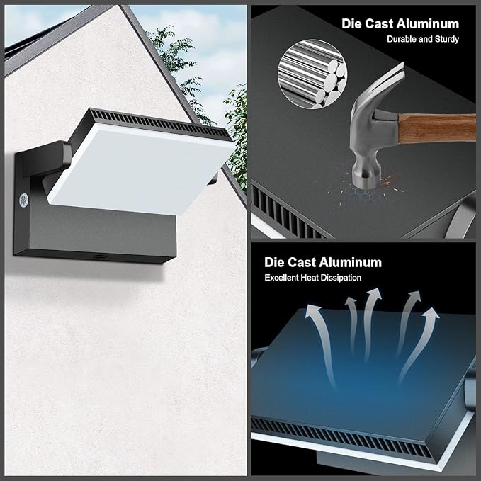 Modern Sleek LED Flood Light, 360° Rotatable 120W Commercial Wall Pack with Dusk to Dawn, 18000LM 5000K Waterproof Outdoor Lighting for Yard, Driveway, Car Lot, Building