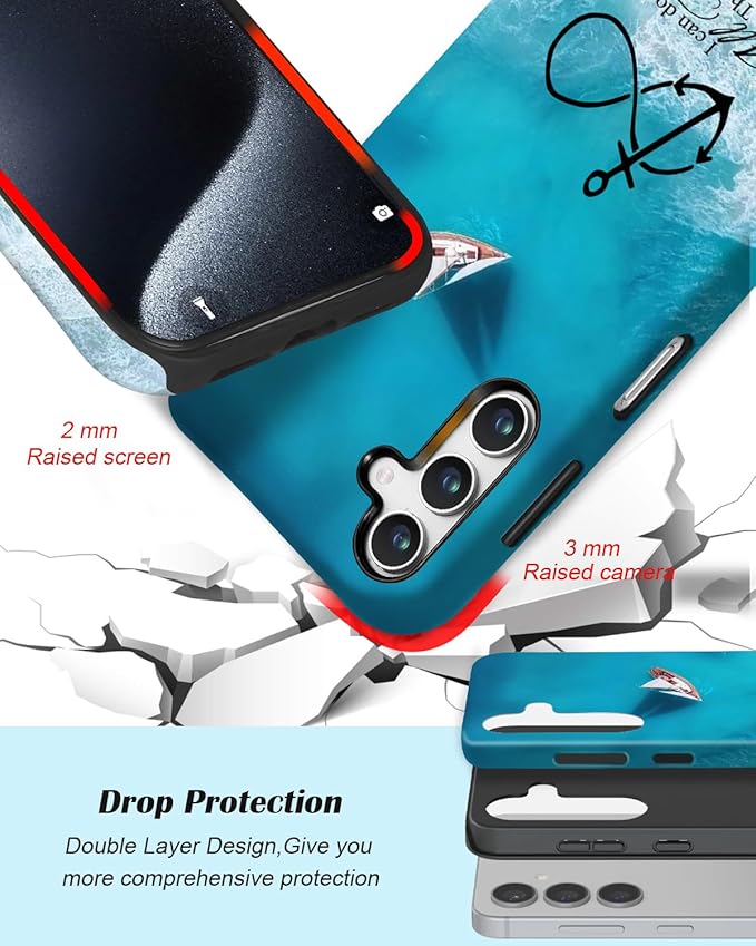 Compatible for Samsung Galaxy A57 5G Case, Dual Layer Heavy Duty 2 in 1 Shockproof Protective Phone Case,Anchor Christian