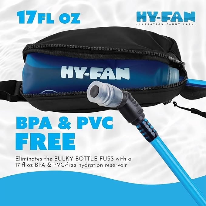 HY-FAN Kenai Hydration Cross Body with Bladder, 17oz BPA-Free, Hands-Free Design, Secure Pockets, Ideal for Travel, Daily Use and More (Pink)