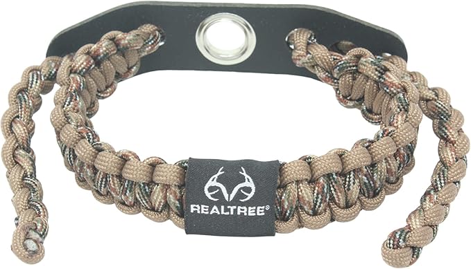 Realtree® Paracord Archery Bow Wrist Sling - 100% Full Grain Leather 550 Paracord