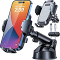 HTU 2026 Ultimate Best【True Military-Grade & Safety Cert】Car Phone Holder【Upgraded 360 Rotation & 100+LBS Strongest Suction】5-in-1 Truck Windshield Dashboard Vent Mount Stand for iPhone Android, Grey