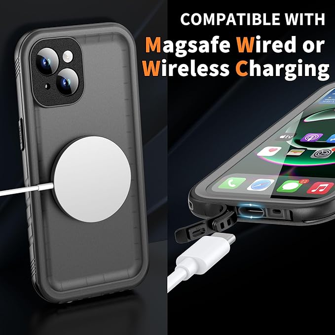 Cozycase for iPhone 15 Case Waterproof - 360 Heavy Duty with Screen/Camera Protector Shockproof IP68 Underwater Dustproof Water Dust Shock Proof Double Full Body/Front and Back 15 Protective Case Slim