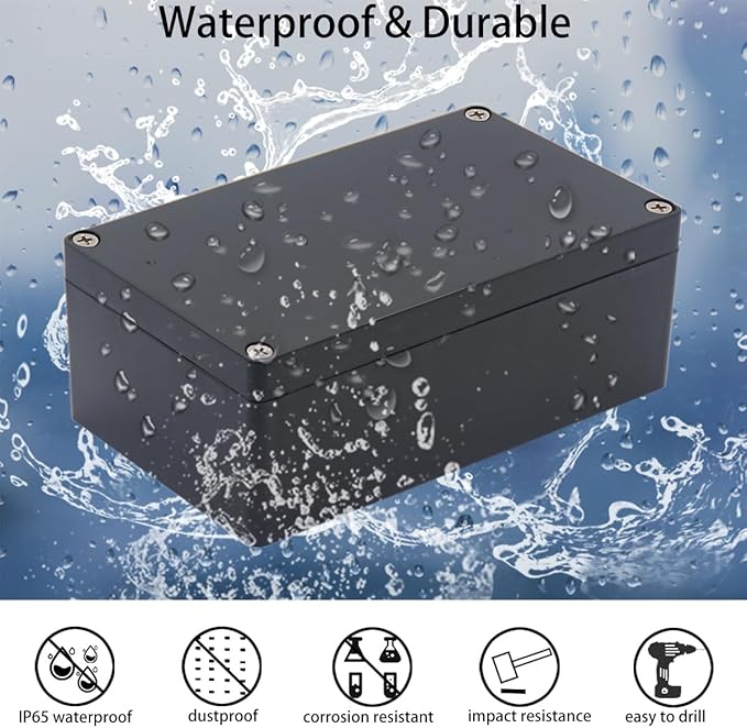 2 Pack Project Box Waterproof Plastic Junction Box ABS IP65 Electronic Project Case Power Enclosure 3.94 x 2.68 x 1.97 inch (100 x 68 x 50 mm)