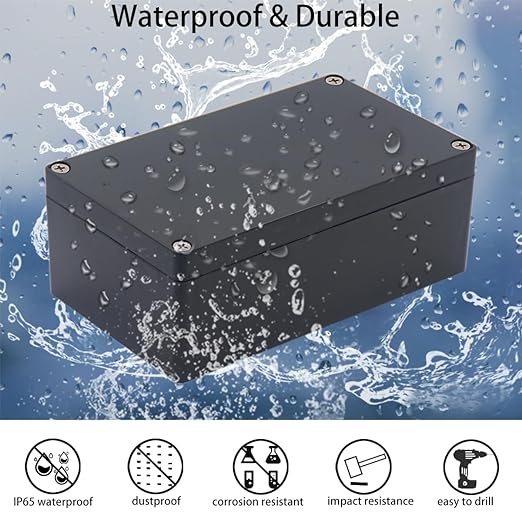 Junction Box IP65 Waterproof ABS Plastic Electrical Project Case Power Junction Boxes, Project Box with 4 PCS M16 Cable Glands 11.42x8.27x3.94 inch (290 x 210 x100 mm)