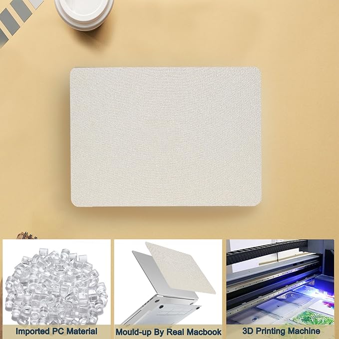 Hard Shell for MacBook 12 inch Case Retina 2015 2016 2017 Release (Model A1534),Plastic Protective Laptop Cover & Keyboard Cover Skin for Apple MacBook Air 12",Leather Beige