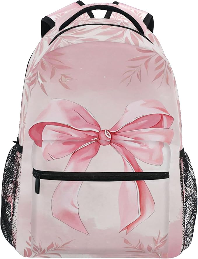 Wamika Pink Bow Girls Backpack Cowgirl Boots School Backpack Boy Kid Preschool Book Bag