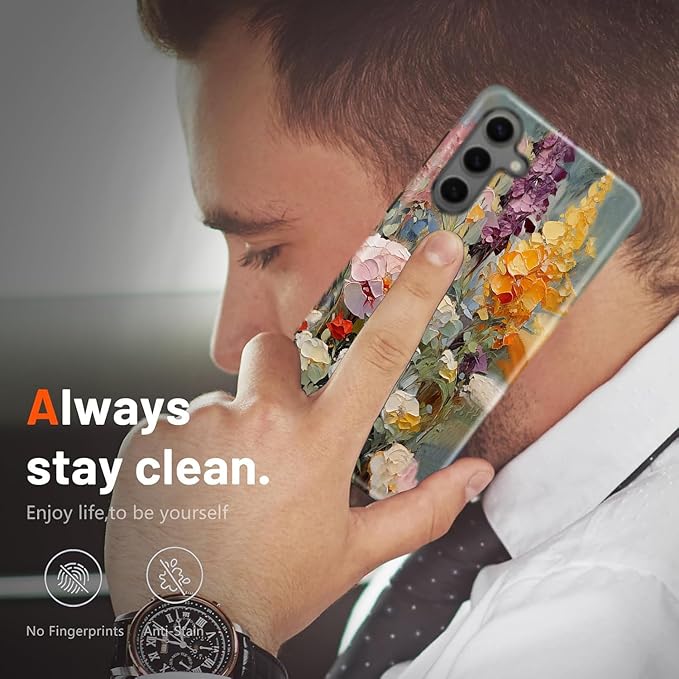 Compatible for Samsung Galaxy S26 Plus 5G Case, Dual Layer Heavy Duty 2 in 1 Shockproof Protective Phone Case,Oil Painting Flowers