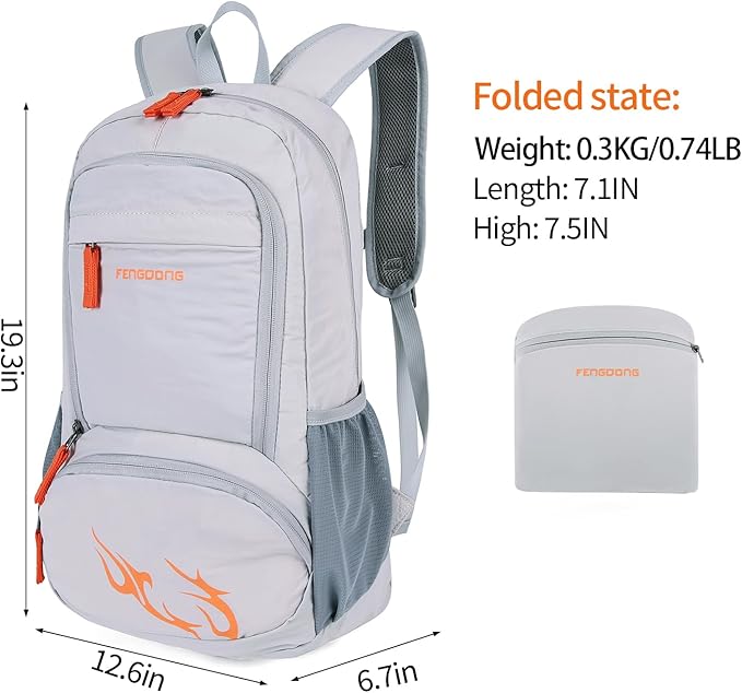 FENGDONG 35L Lightweight Foldable Waterproof Packable Travel Small Hiking Backpack Daypack for men women