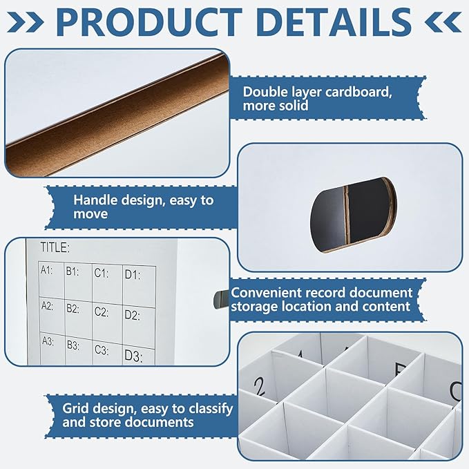 PerKoop 2 Pack Blueprint Holder Storage Organizer for Storing Poster Anchor Charts 32 Slots 31 x 14.2 x 14.2 Inch Blueprint Roll File Holder for Architectural Map School Office Home Items