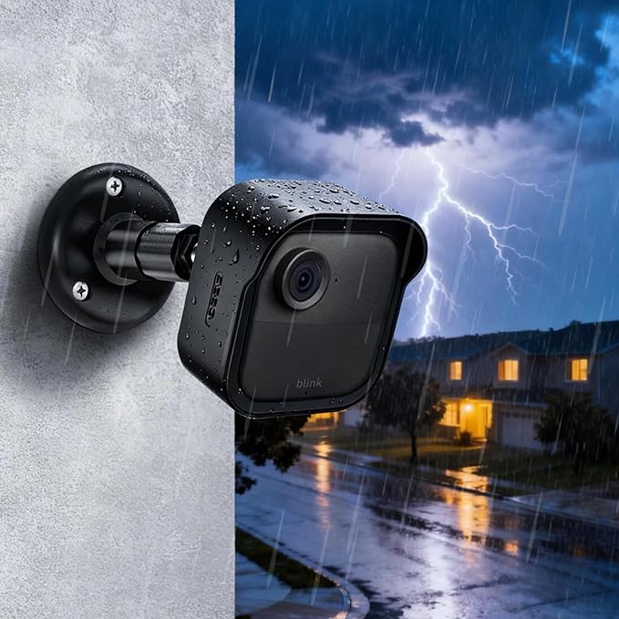Blink Outdoor Camera Wall Mount Compatible with 2K+ & 4th Gen,3 Pack Weatherproof Protective Housing,360 Degree Adjustable with Sync Module Core Outlet Mount for Blink Camera System