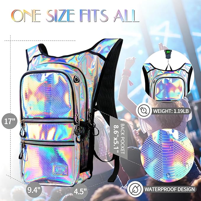 Hydration Pack, Water Backpack with 3L Hydration Bladder Lightweight Insulation, Festival Essential, Rave Hydration Backpack, Hydropack Backpack for Rave, Hiking, Biking, Festival Gear